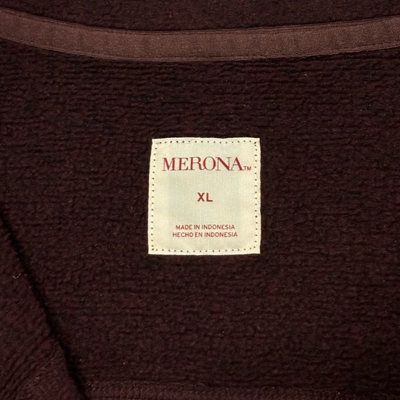 Merona Men’s 1/4 Zip Pullover Knit Jacket Sweater Burgundy/Black Blend XL - Picture 5 of 11
